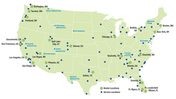 Map of our pickup locations from the list below